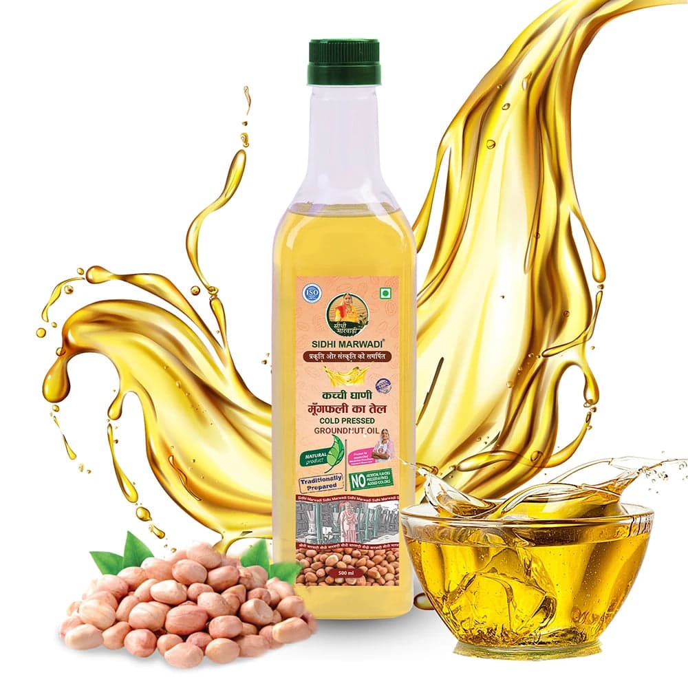 Cold pressed groundnut oil 500ml with mungfali seeds by Sidhi Marwadi