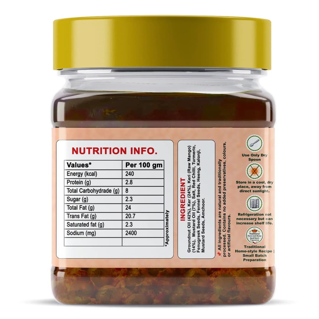 Rajasthani Ker Achar 900g jar product information by Sidhi Marwadi