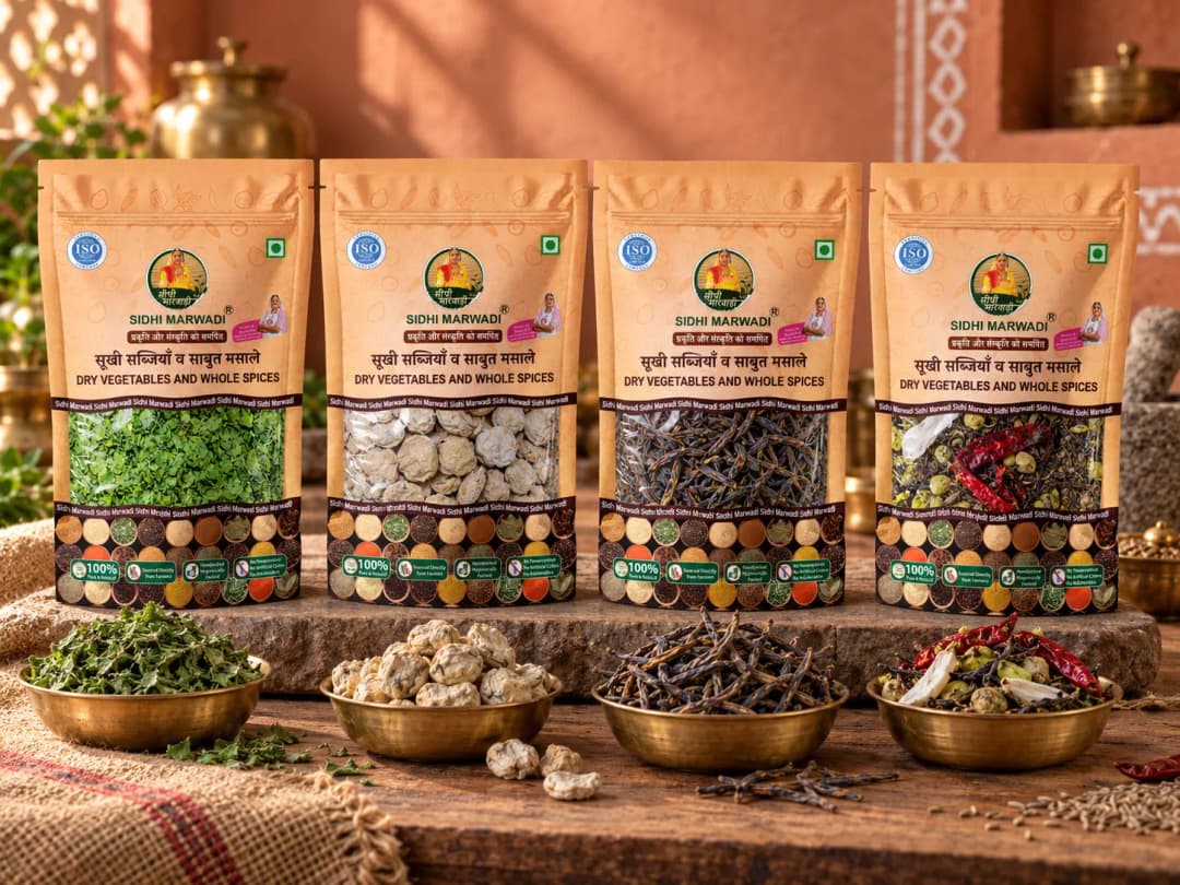 Sidhi Marwadi Rajasthani dry vegetables for traditional Indian recipes.