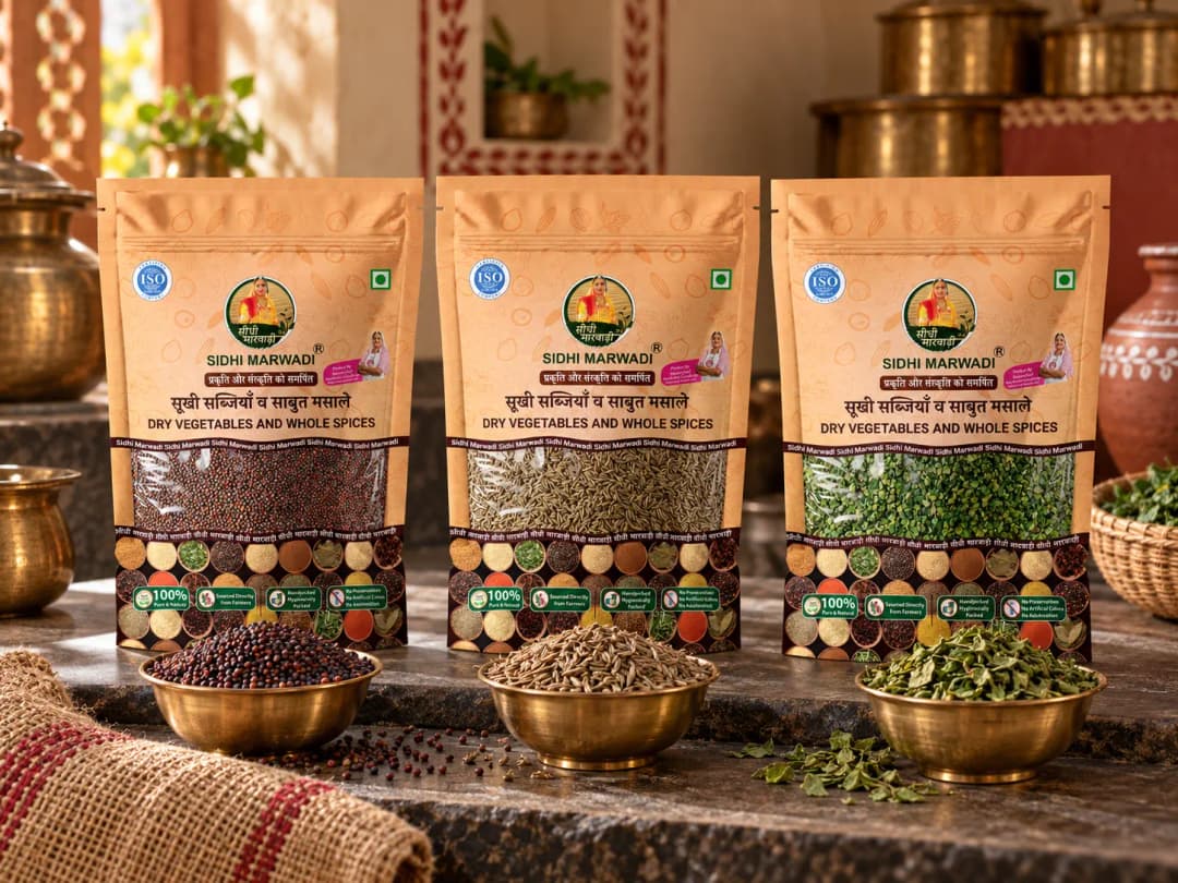 Sidhi Marwadi whole spices for fragrant everyday Indian cooking.