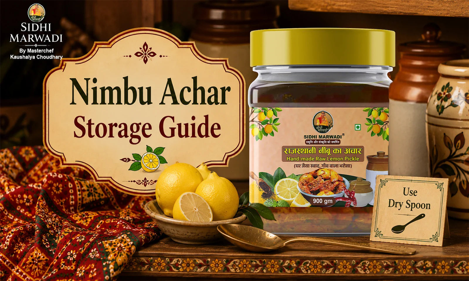 Nimbu achar storage guide by Sidhi Marwadi