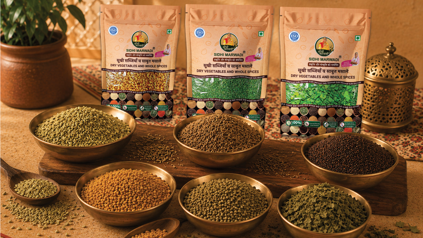 Sidhi Marwadi whole spices and seeds including jeera, saunf, rai and methi dana