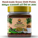 Rajasthani Green Chilli Pickle 800g by Sidhi Marwadi with product name