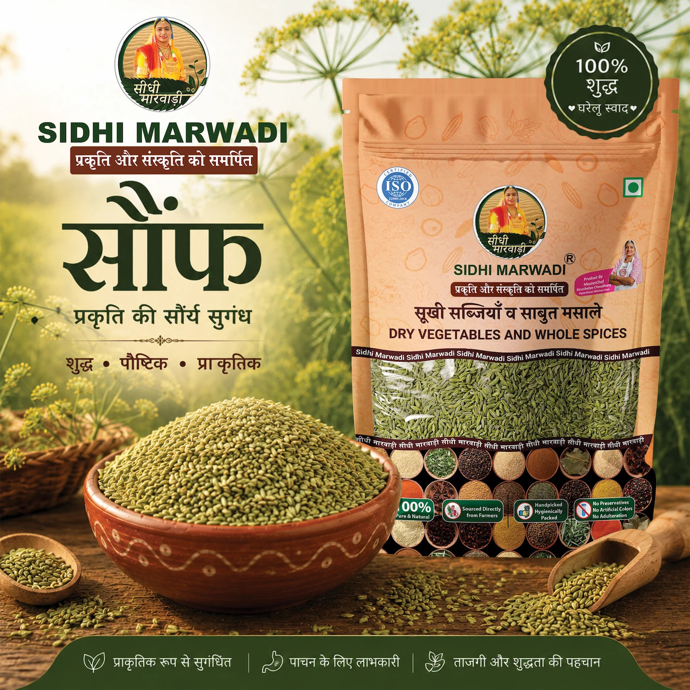 Whole fennel seeds saunf by Sidhi Marwadi