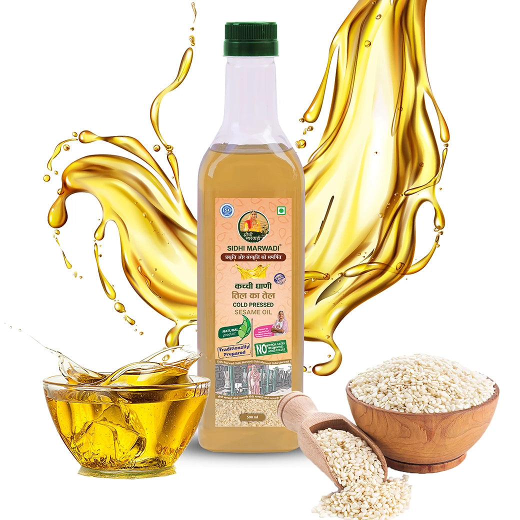 Cold pressed sesame oil 500ml with til seeds by Sidhi Marwadi