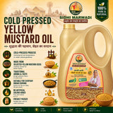 Cold Pressed Yellow Mustard Oil 5L can for Indian cooking by Sidhi Marwadi